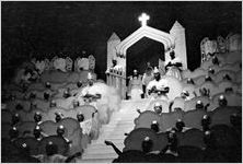 Scene from the morality play "Heaven Bound," staged by the Big Bethel African Methodist Choir, at the Atlanta Theatre (23 Exchange Place), Atlanta, Georgia, August 1937