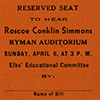 Thumbnail for Ticket to Roscoe Conklin Simmons Speech