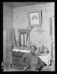 The father of Mr. Hubbard, a Negro tenant farmer planting tobacco. The elder Mr. Hubbard is too old to work. Near Farrington, Chatham County, North Carolina