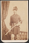 [Colonel Richard H. Rush of 6th Pennsylvania Cavalry Regiment in uniform and Pascal hat with cavalry insignia holding sword]