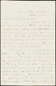 Letter from Parker Pillsbury, Seneca Falls, New York, to Francis Jackson, 1861 March 13