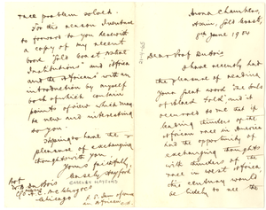 Letter from Casely Hayford to W. E. B. Du Bois