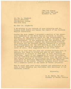 Letter from H. M. Smith to William B. Lipphard