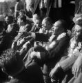 Ralph Bunche, Martin Luther King Jr., and Ralph Abernathy at a rest stop on Highway 80 in Dallas County, Alabama, on the first day of the Selma to Montgomery March.