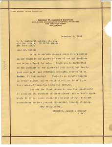 Thumbnail for Letter from George W. Jacobs & Company to W. E. B. Du Bois