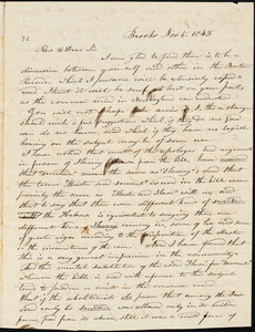 Thumbnail for Letter from Luther Wiswall, Brooks, [Maine], to Amos Augustus Phelps, 1845 Nov[ember] 5