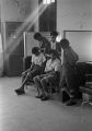 Female students styling hair at the Alabama Industrial School for Negro Children in Mount Meigs, Alabama.