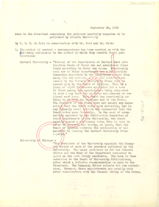 Memorandum from W. E. B. Du Bois to Atlanta University