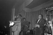 Eddie Floyd performing on stage at the Laicos Club in Montgomery, Alabama.