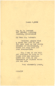 Letter from W. E. B. Du Bois to S. D. Redmond