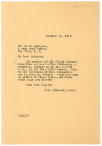 Letter from W. E. B. Du Bois to Arthur Spingarn