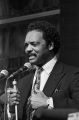 Jesse Jackson speaking from the steps of Brown Chapel AME Church in Selma, Alabama, during the 20th anniversary commemoration of the Selma to Montgomery March.