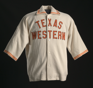 Warm up jacket worn by Jerry Armstrong for Texas Western