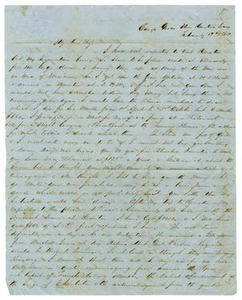 Letter from David Fentress to his wife Clara, February 19, 1864