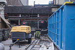 Lenox Lounge being demolished, signs on the windows read "Rodent Warning." 288 Malcolm X Blvd., Harlem, 2017