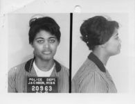 Mississippi State Sovereignty Commission photograph of Gwendalyn [sic] C. Jenkins following her arrest for her participation in a Freedom Ride, Jackson, Mississippi, 1961 June 7