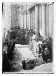 Tomb of the Crusader d'Aubigny. Placing stone marker [Church of the Holy Sepulchre]