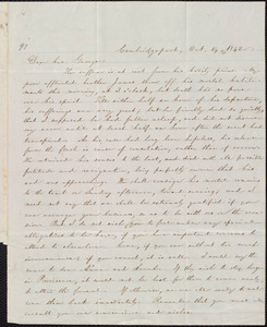 Thumbnail for Letter from William Lloyd Garrison, Cambridgeport, [Mass.], to George William Benson, Oct. 14, 1842