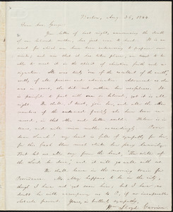 Thumbnail for Letter from William Lloyd Garrison, Boston, [Mass.], to George William Benson, Aug. 26, 1844