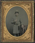 [Unidentified young soldier in Confederate uniform with Bowie knife]