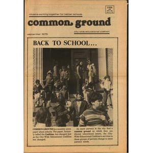 Common Ground Citizens working together for better schools, September, 1976.