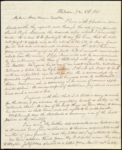 Thumbnail for Letter from Lucretia Mott, Philad[elphi]a, [Penn.], to Anne Warren Weston, 7 mo[nth] 8th [day] 1841