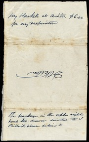 Letter to] D. Weston [manuscript