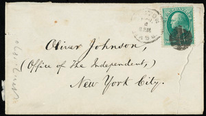 Letter from William Lloyd Garrison, Roxbury, [Mass.], to Oliver Johnson, Nov. 7, 1870