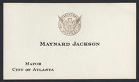 Maynard Jackson Business Card, circa 1975