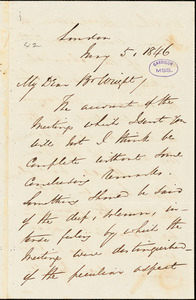 Letter from George Thompson, London, [England], to Henry Clarke Wright, 1846 May 6