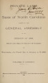 Private laws of the state of North Carolina passed by the General Assembly at its session of ...[1899] Laws, etc.