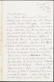 Letter to] Dear Mr. Garrison [manuscript