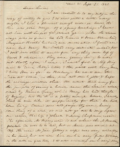 Letter from Anne Warren Weston, West St. [and] Chardon St. Chapel, [Boston], to Lucia Weston, Sept. 21, 1840 [and] Wednesday evening