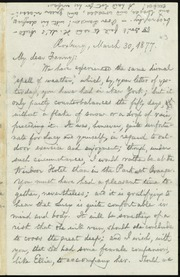 Letter to] My dear Fanny [manuscript