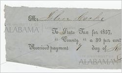 Receipt for payment from John Cocke to D. G. Mayes for taxes, November 7, 1857