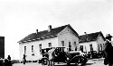 4,000th Rosenwald School. Sent by W.D. Gresham to Jackson Davis. Unidentified buildings and people