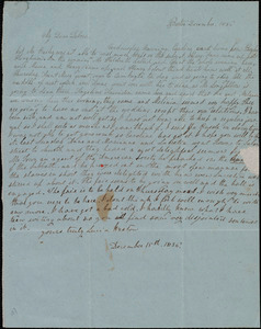 Letter from Lucia Weston, Boston, [Mass.], to Deborah Weston, December 15th, 1836