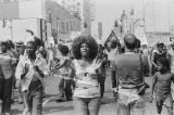 African American protestors in front of Klansmen at a United Klans of America march in Mobile, Alabama.