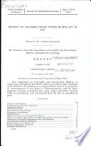 Thumbnail for District of Columbia House Voting Rights Act of 2007 : report together with additional views (to accompany H.R. 1433) (including cost estimate of the Congressional Budget Office)