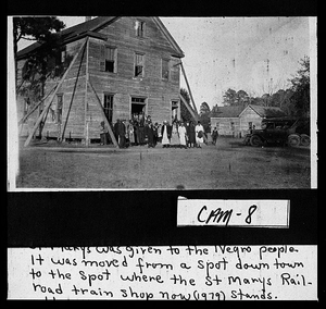 Photograph of the first school for African American children in Saint Marys, Saint Marys, Camden County, Georgia, ca. 1920-1923?