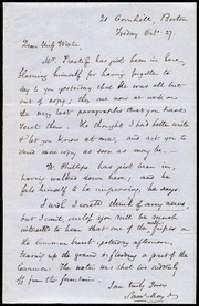 Letter to] Dear Miss Weston [manuscript