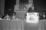 Thumbnail for Black Business Association event speaker Roger E. Mosley addressing an audience, Los Angeles, 1983