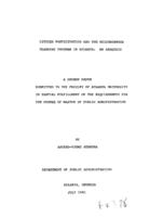 Citizen participation and the neighborhood planning program in Atlanta: an analysis, 1981