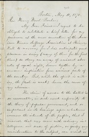 Letter to] Rev. Henry Ward Beecher, My Dear Friend [manuscript