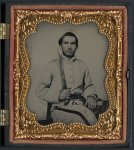 [Unidentified soldier in Virginia infantry uniform with Bowie knife]