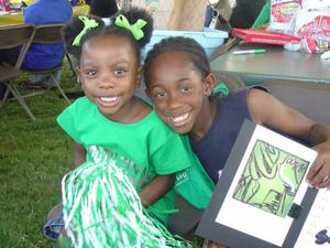 Children at MC tailgating tent