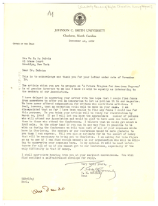 Letter from Quarterly Review of Higher Education Among Negroes to W. E. B. Du Bois