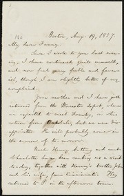 Letter to] My dear Fanny [manuscript