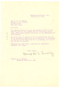 Letter from M. E. Suarez to W. E. B. Du Bois