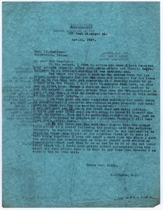 Two Letters from Dr. Edwin D. Moten to Ike S. Moten and Rev. L. E. Goodlow, April 11, 1947